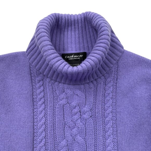 Lord & Taylor Women's Purple Cashmere Turtleneck Long Sleeve Sweater Small - Picture 3 of 7
